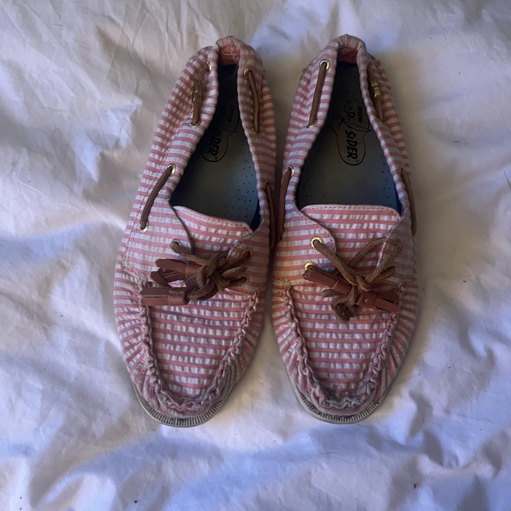 Pink Striped Boat Shoes Sperry